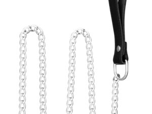 XX-DREAMSTOYS Kettenleine mit Lederhandlauf schwarz